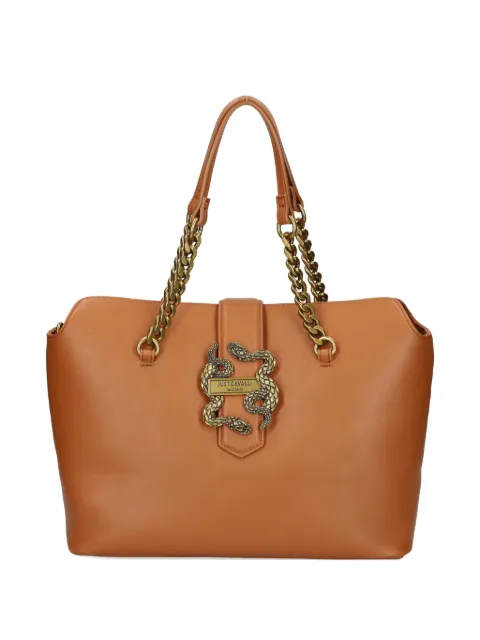 Just Cavalli tote con placa de serpiente