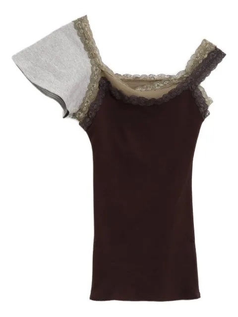 August Barron lace-trim top