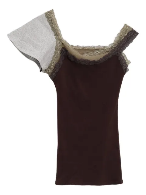 August Barron lace-trim top