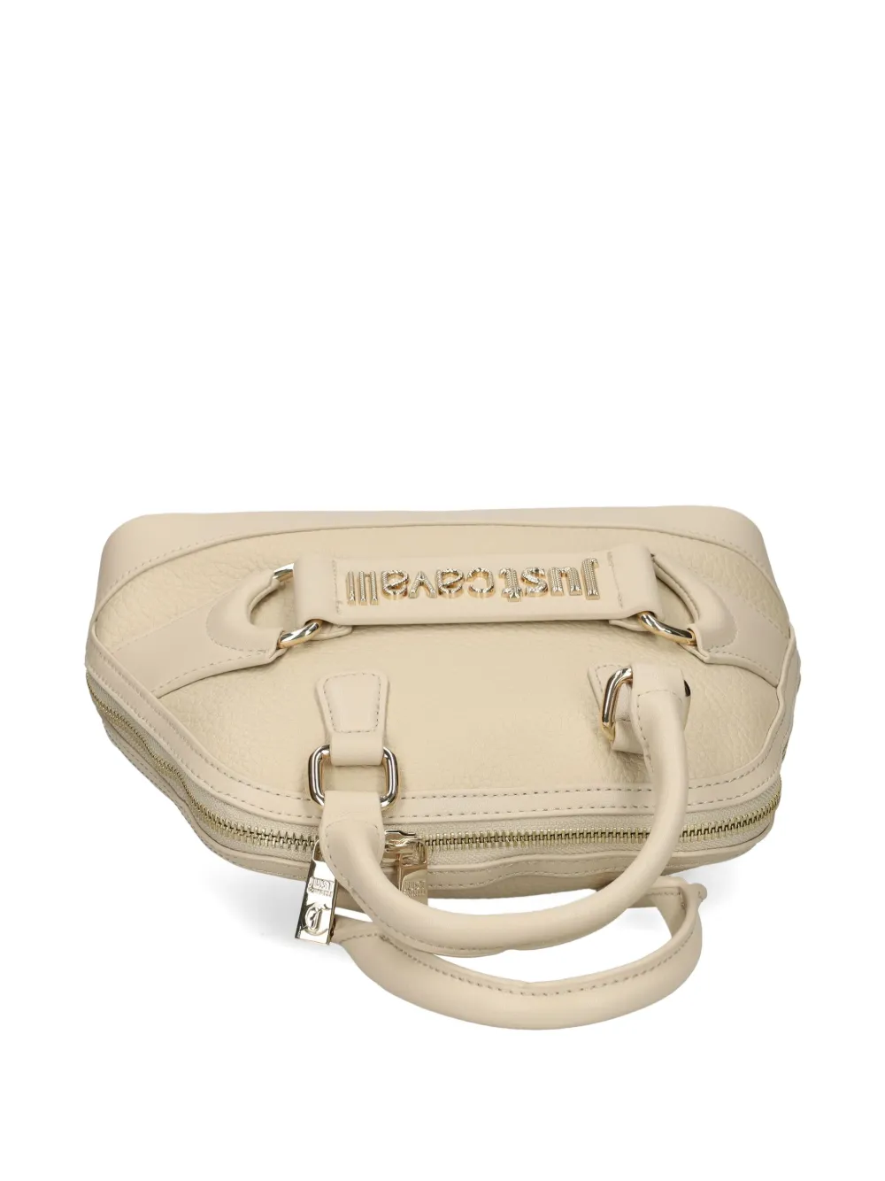 Just Cavalli Logo-plaque Tote Bag In Neutral