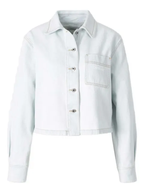 Off-White chamarra con botones y rayas