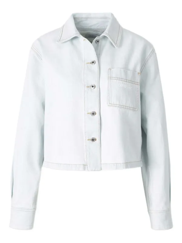 Off-White Button Stripes Jacket Blue FARFETCH JO