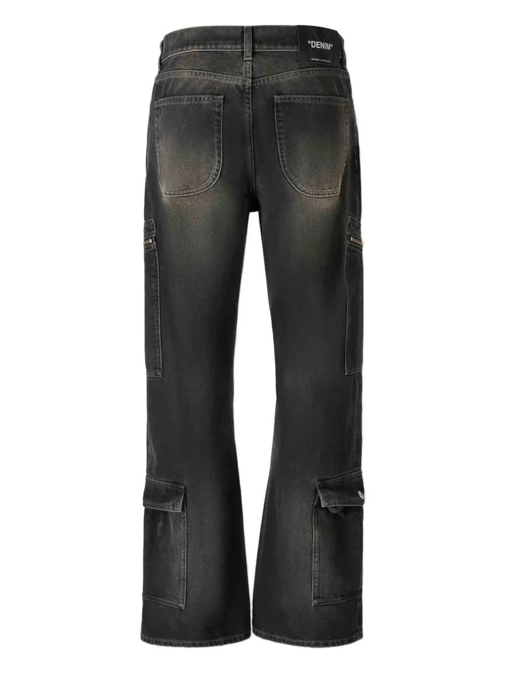 Off-white Flared Pocket Jeans In Gray