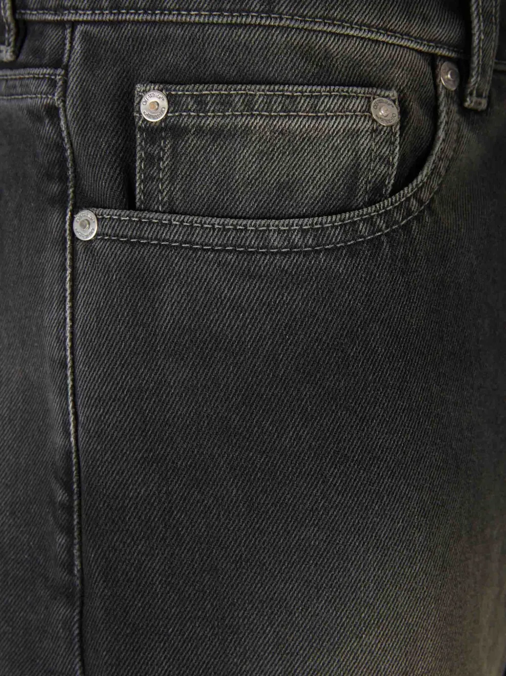 Off-white Flared Pocket Jeans In Gray