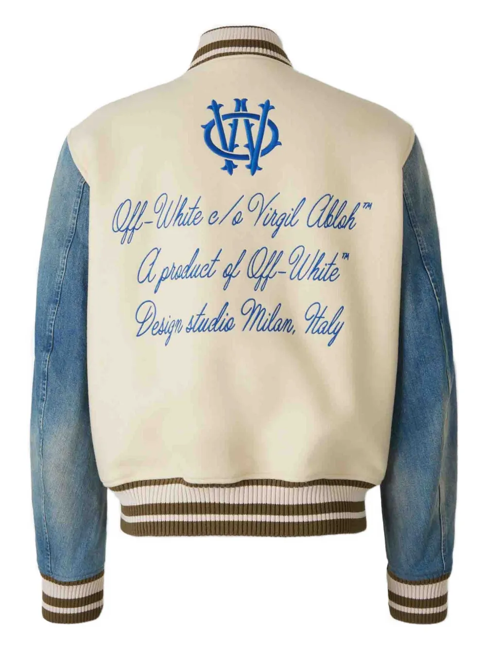Off-white Buttoned Embroidered Jacket In Multi