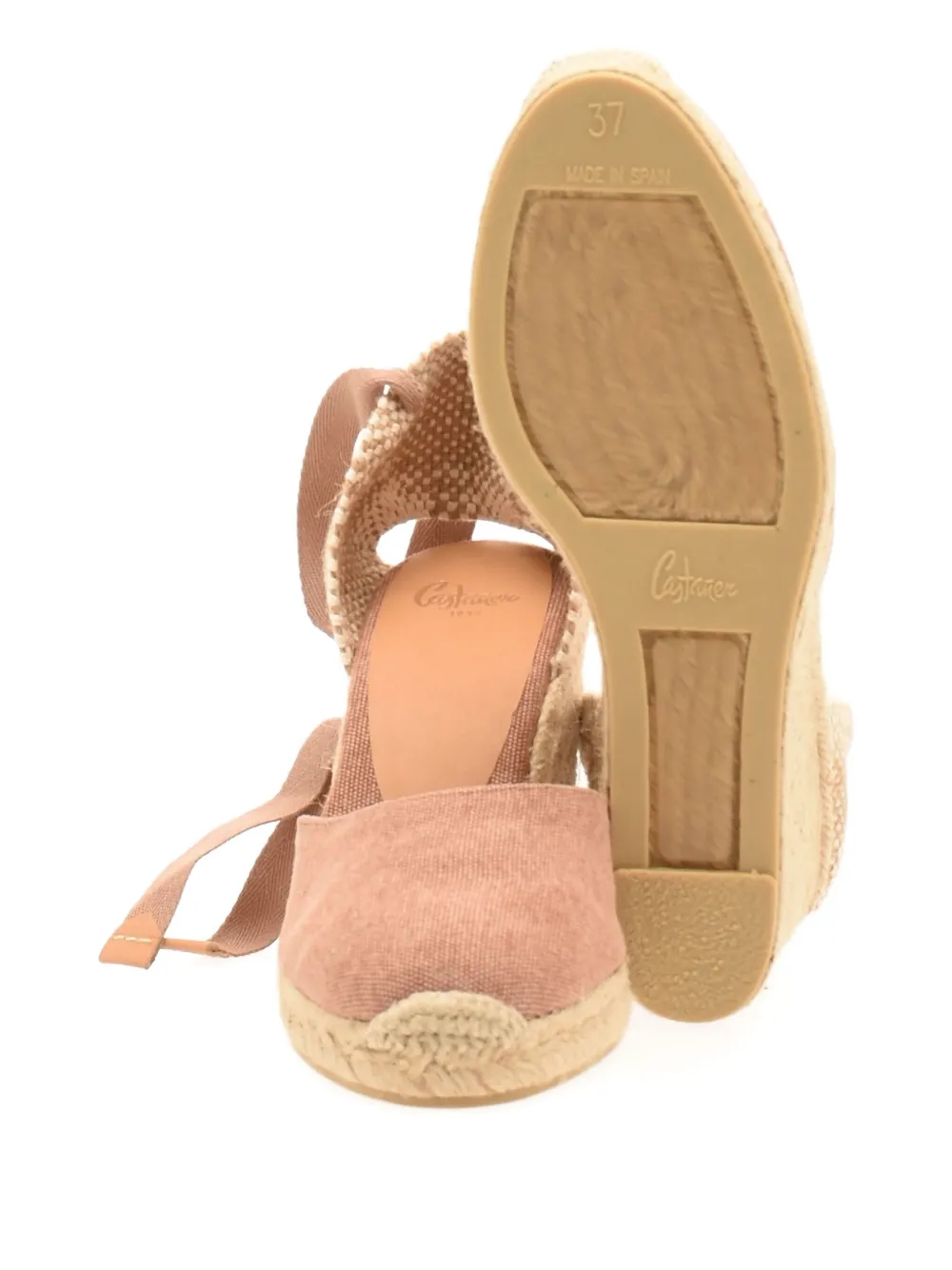 Castaã±er 90mm Carina Ribbon Wedge Sandals In Multi