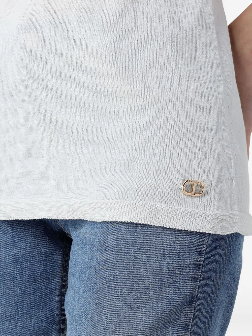 Twinset Logo-plaque Tank Top In White