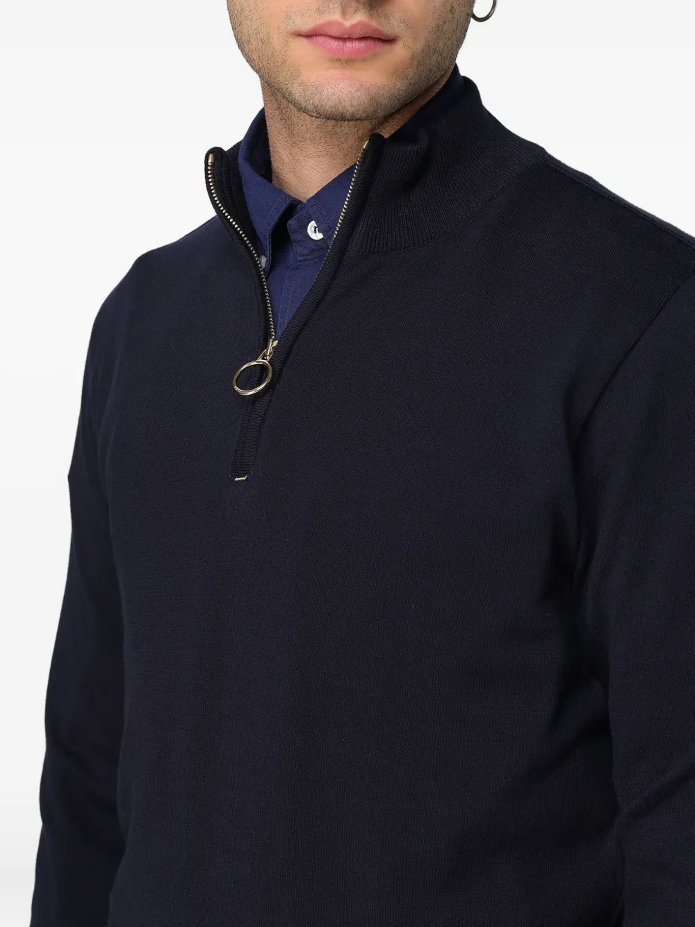 Paul & Shark Katoenen trui met rits Blauw