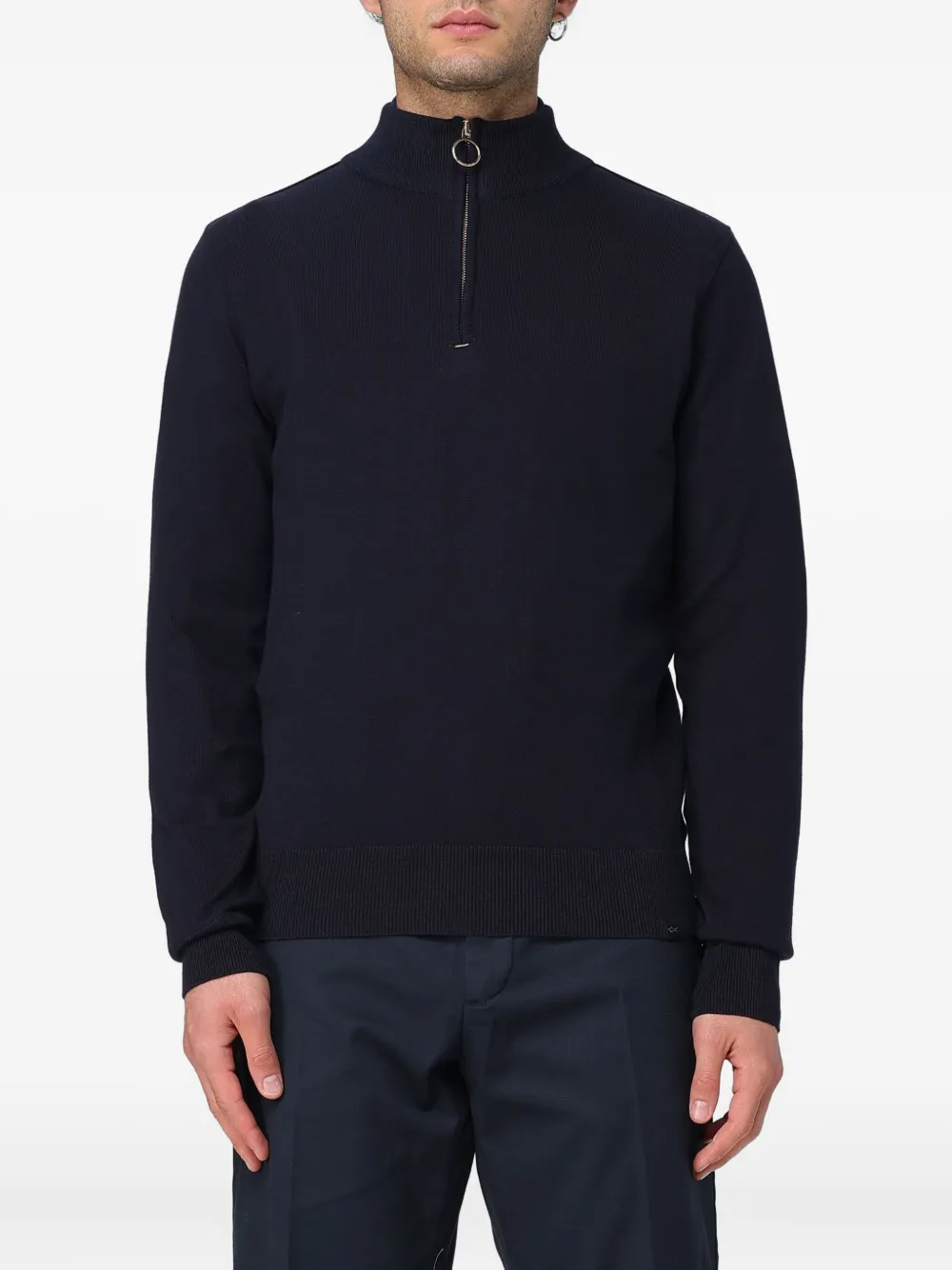 Paul & Shark zip-detail cotton sweater | Blue | Image 1