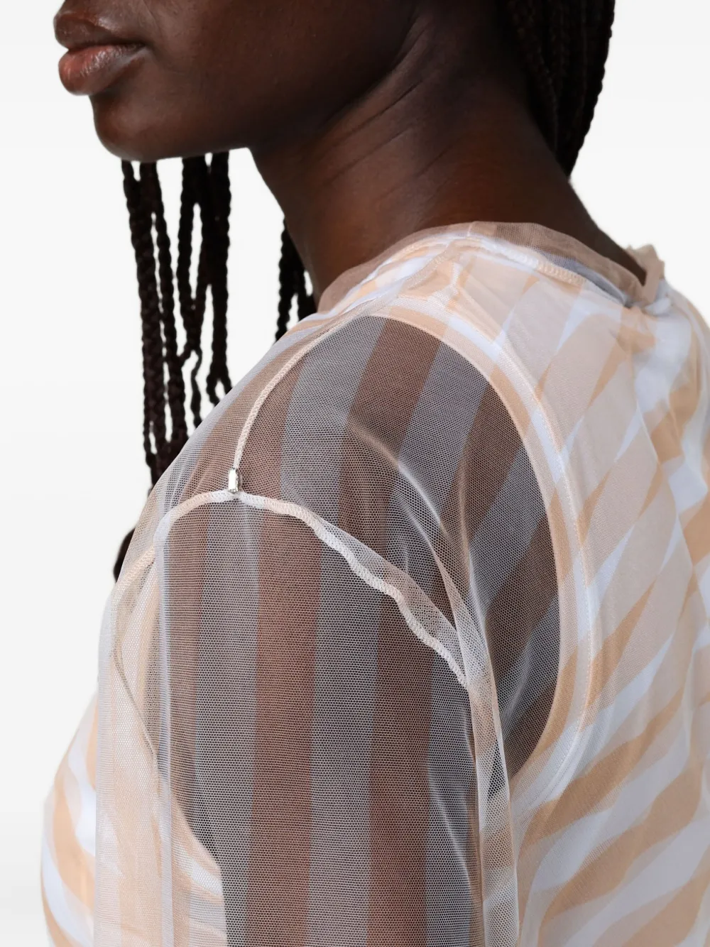 Sportmax Pausa gestreepte midi-jurk Roze