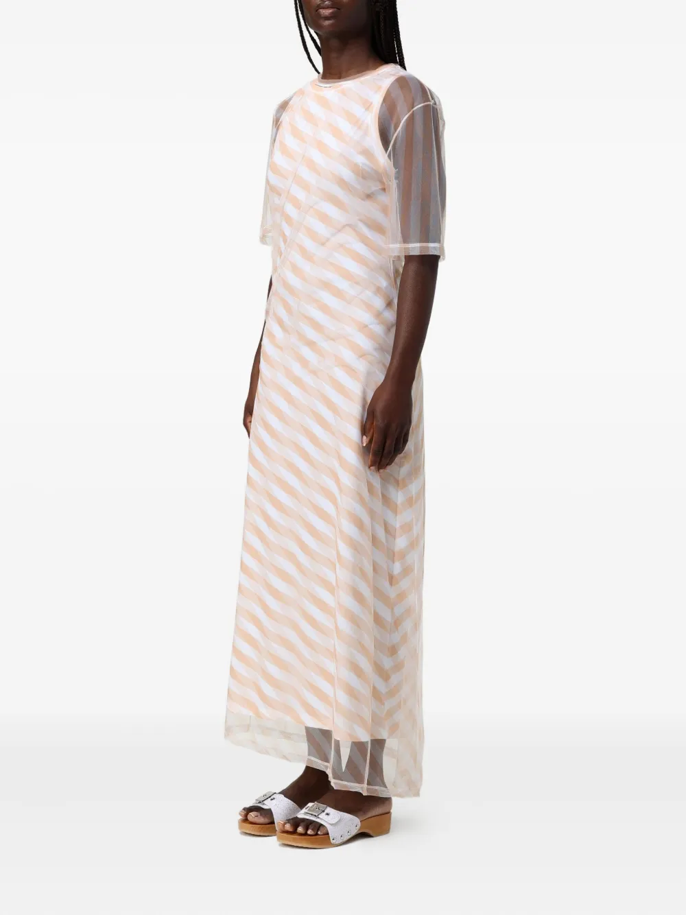 Sportmax Pausa striped midi dress - Roze