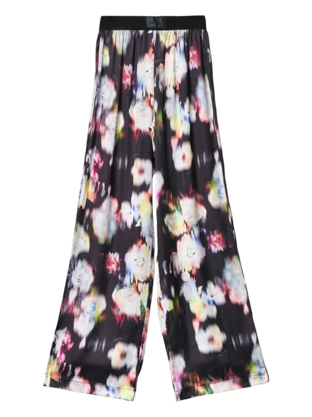 Gaelle floral satin trousers | Black | Image 1