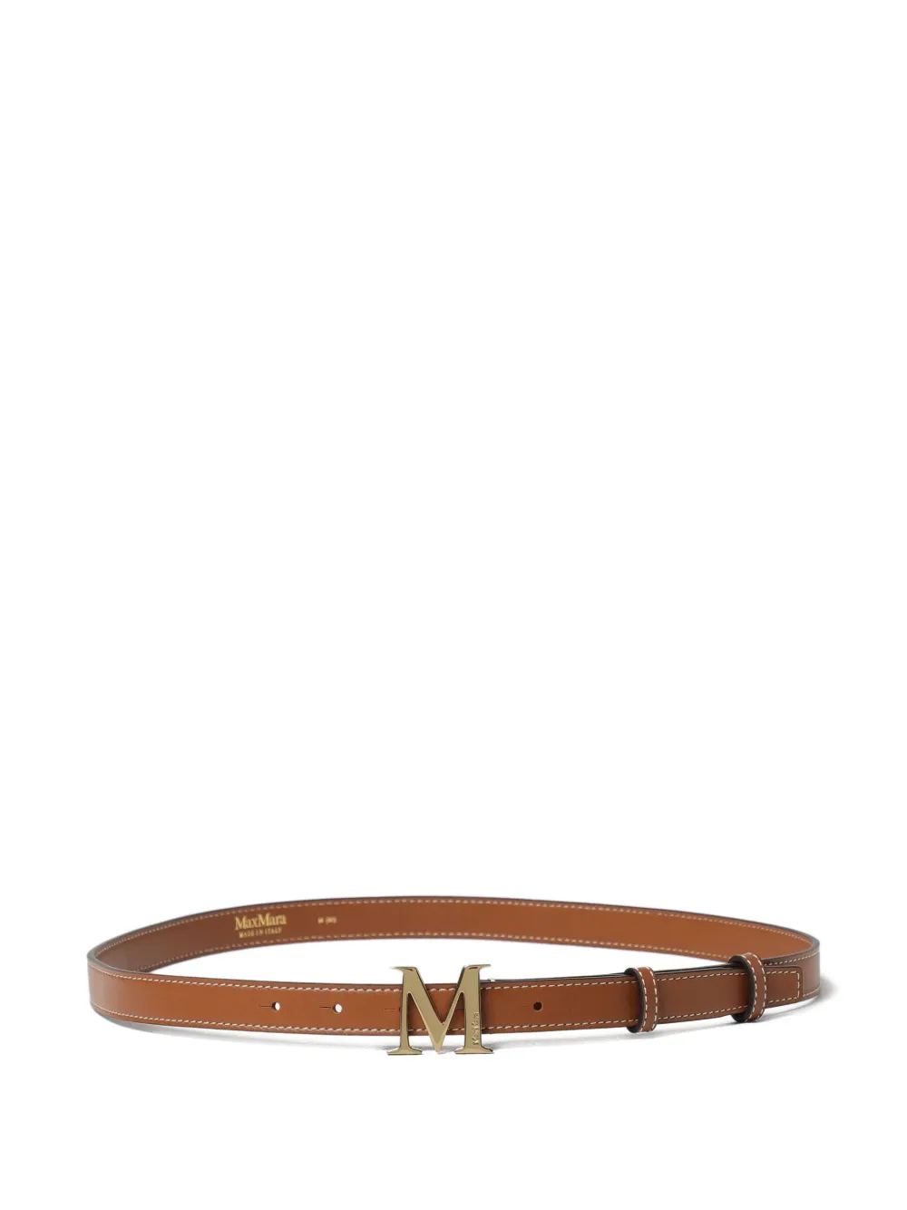 Max Mara Logo Buckle Belt In Brown