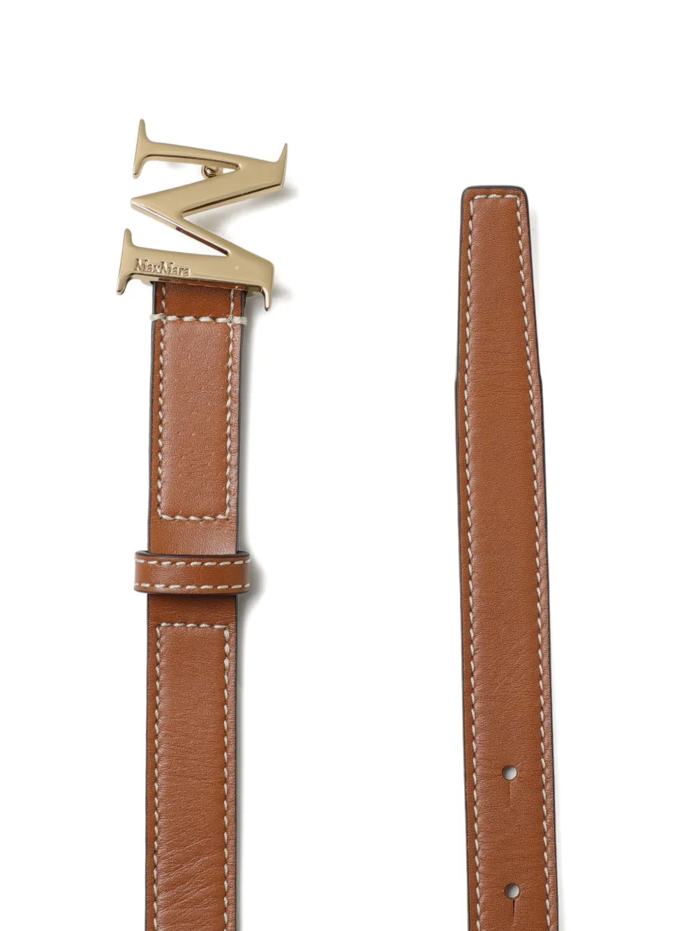 Max Mara Logo Buckle Belt In Brown