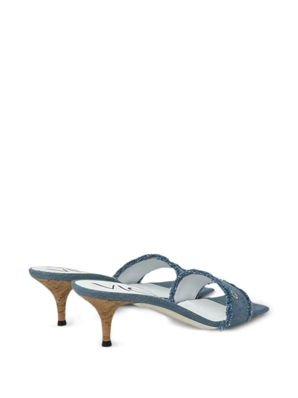  Vicini Frayed Heeled Sandals - Blue 