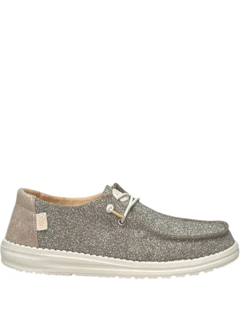 Hey Dude metallic sparkle wally loafers