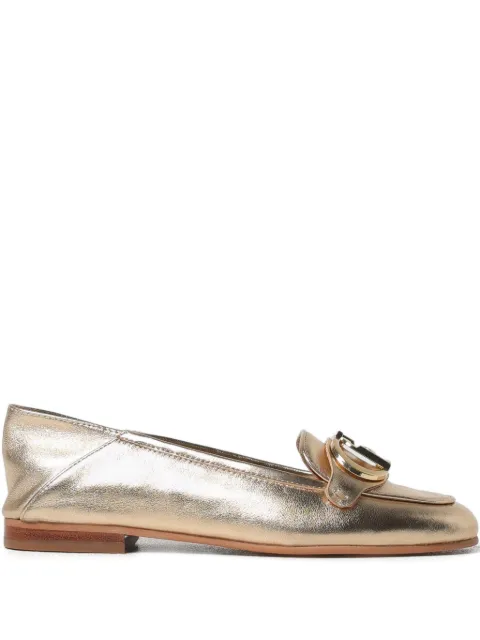 LIU JO logo-plaque leather loafers