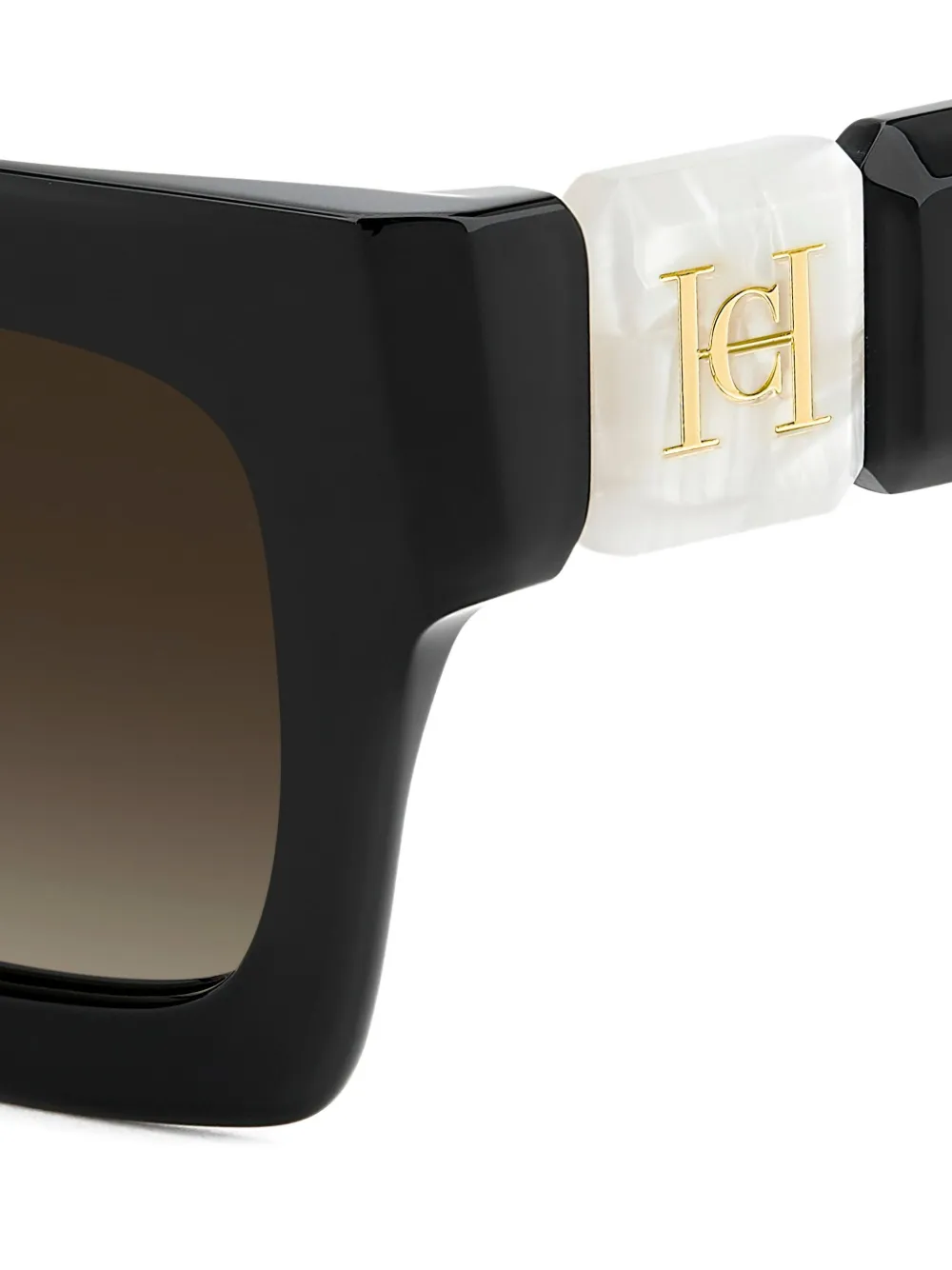 Carolina Herrera Zonnebril met vierkant montuur en logodetail Zwart