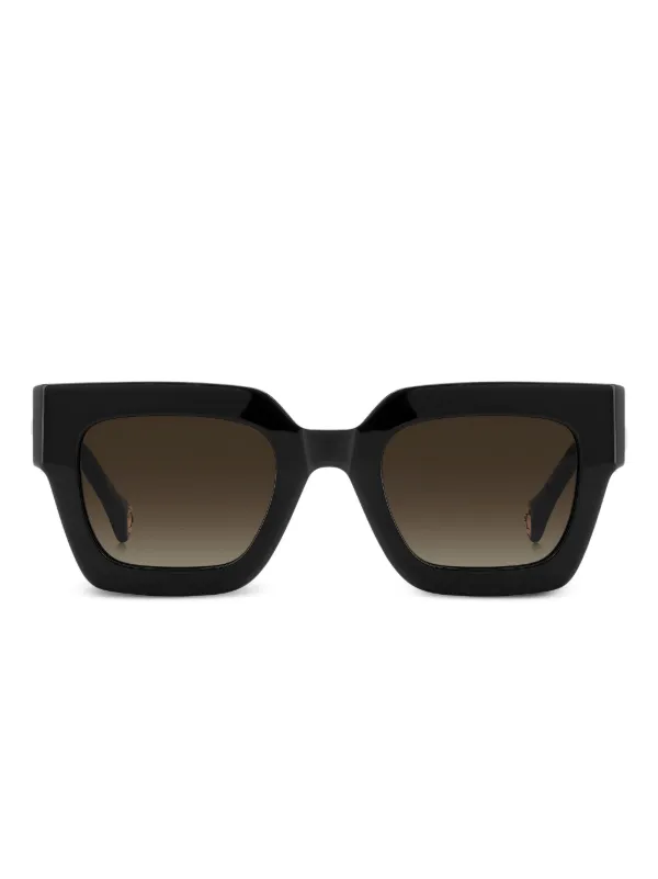 Carolina Herrera Square-frame Logo-detail Sunglasses in Black