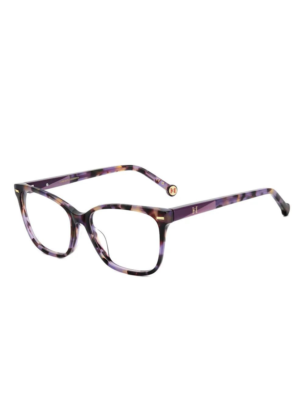 Carolina Herrera Square-frame Patterned Glasses In Brown