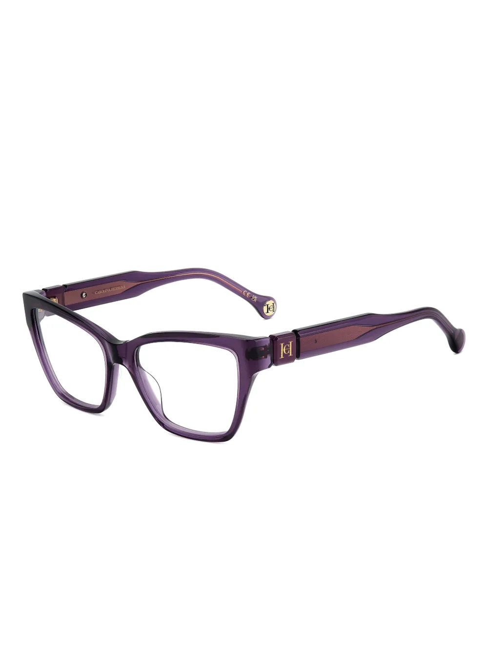 Carolina Herrera Cat-eye Frame Logo-detail Glasses In Purple