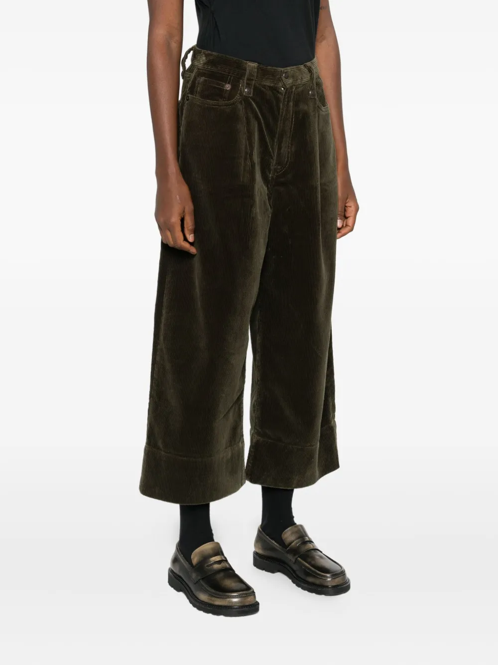 R13 Pleated Corduroy Denim In Green