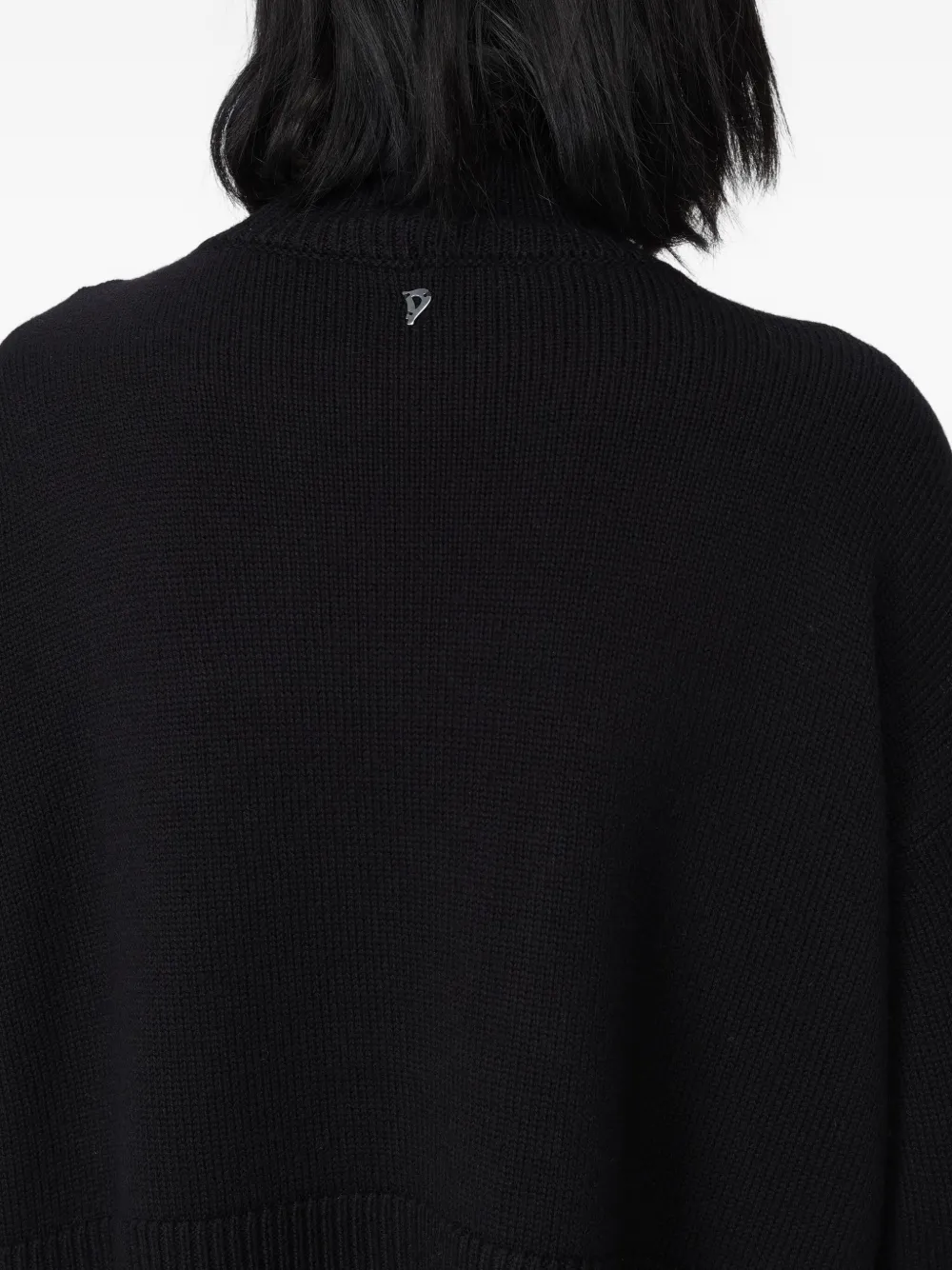 Dondup Turtleneck Ribbed Sweater In Black