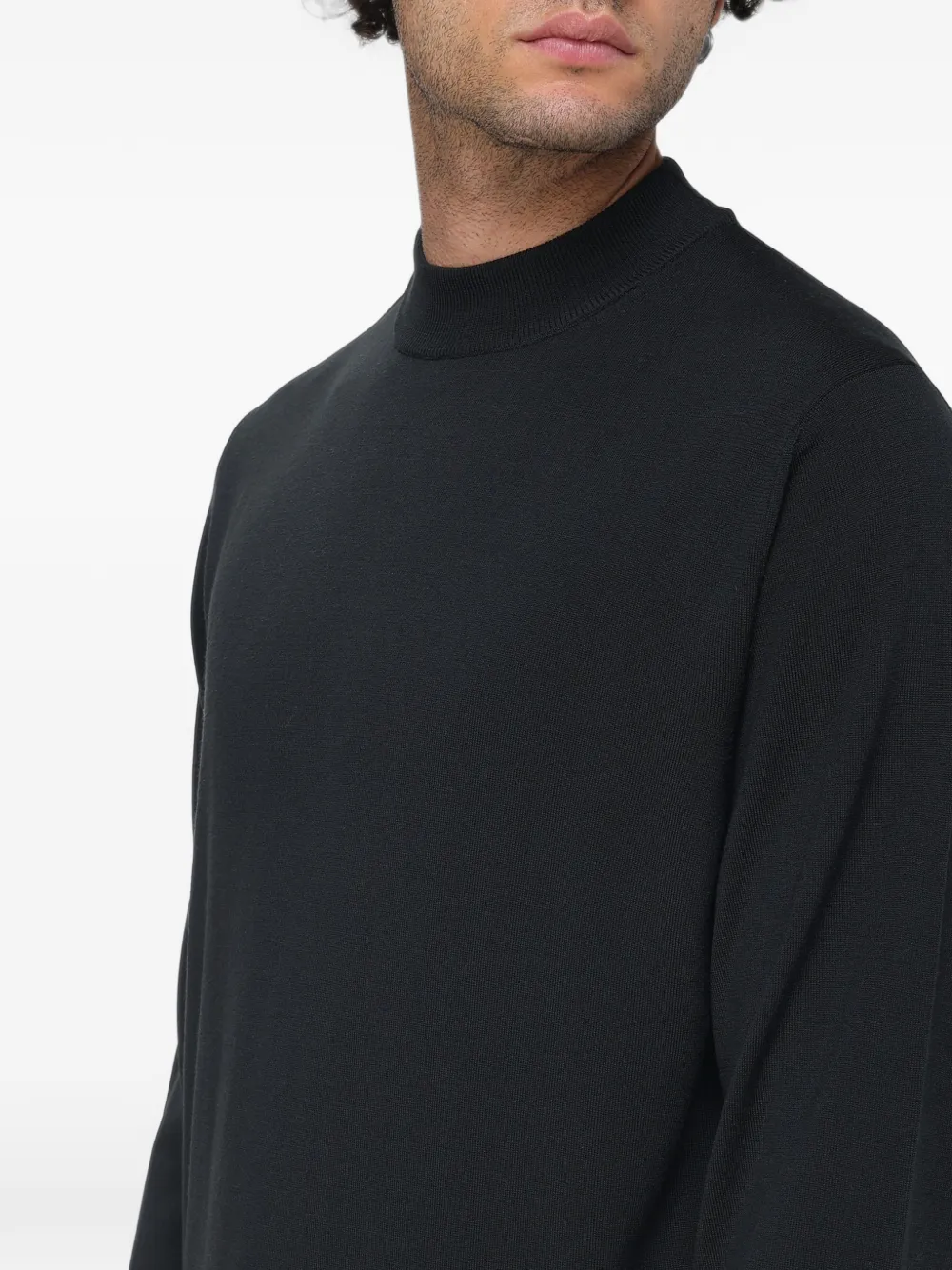 Zanone ribbed-trim sweater Groen
