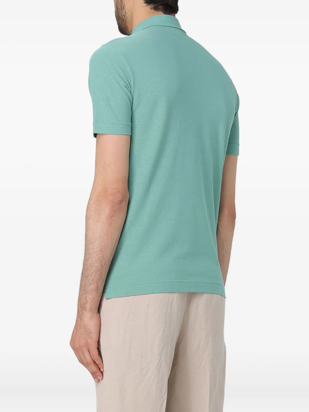 Zanone Buttoned Polo Shirt In Green