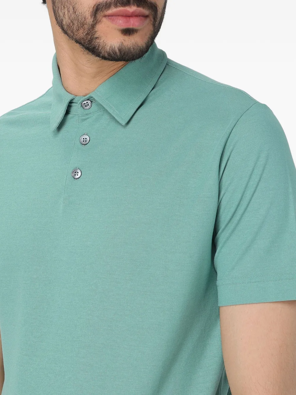 Zanone Buttoned Polo Shirt In Green