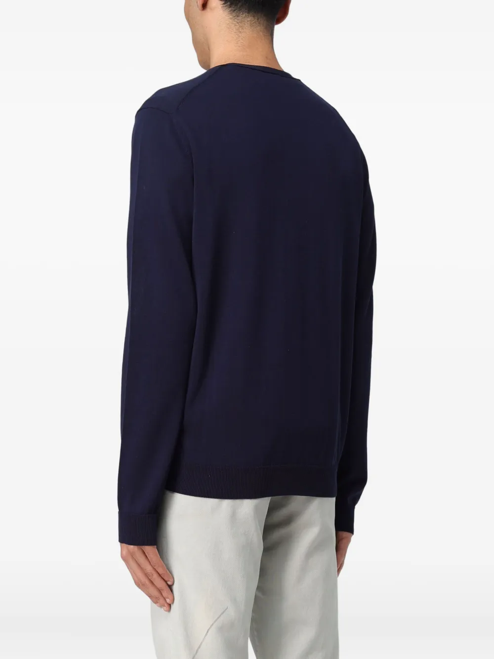 Zanone Vest met knopen en V-hals Blauw