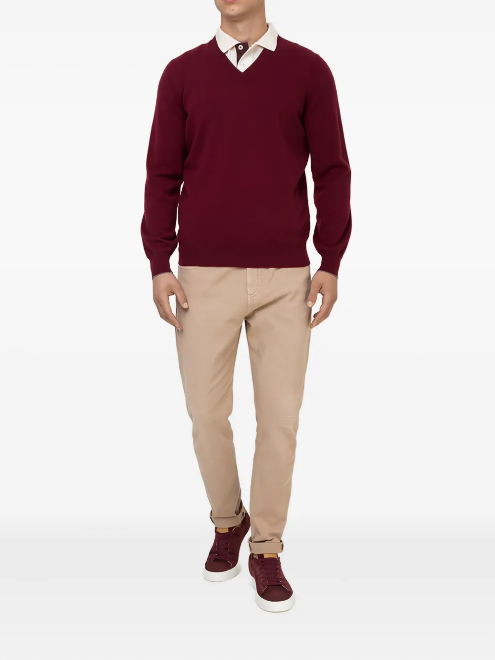 Brunello Cucinelli V-neck sweater - Rood