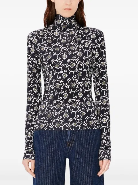 Kenzo flower-print turtleneck T-shirt