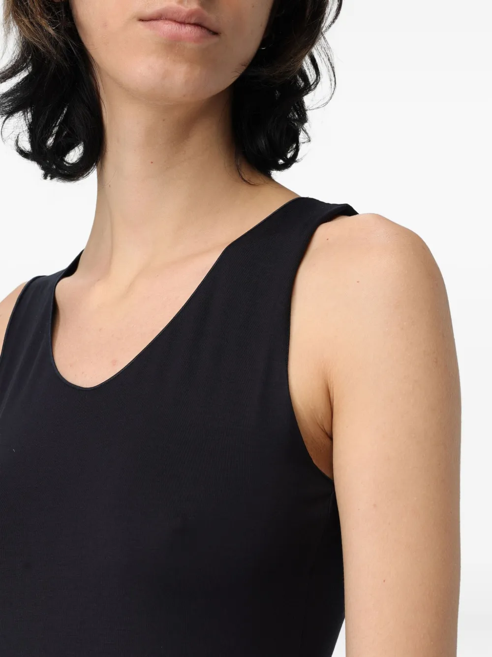 Emporio Armani Top met v-hals Zwart