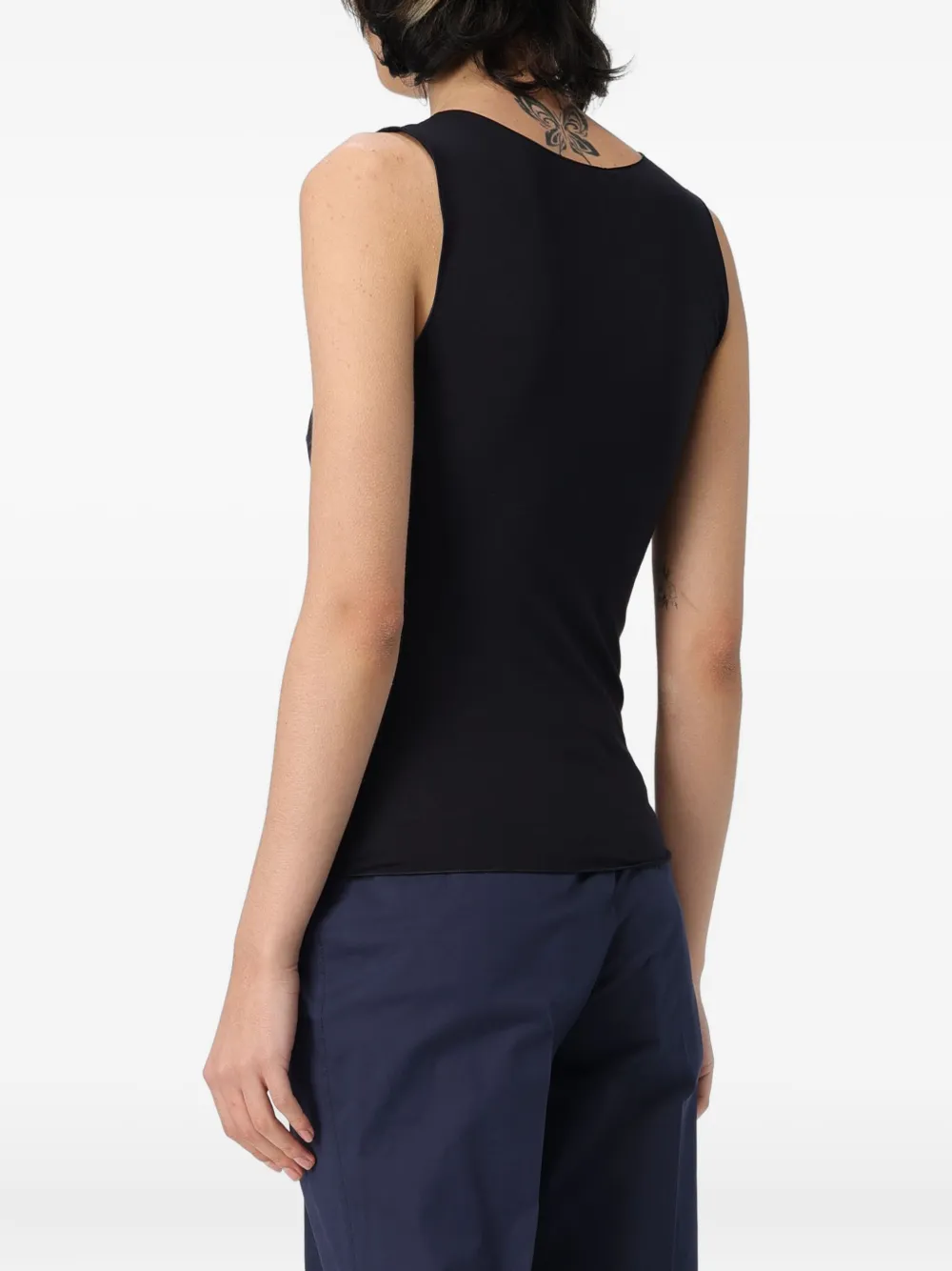 Emporio Armani Top met v-hals Zwart