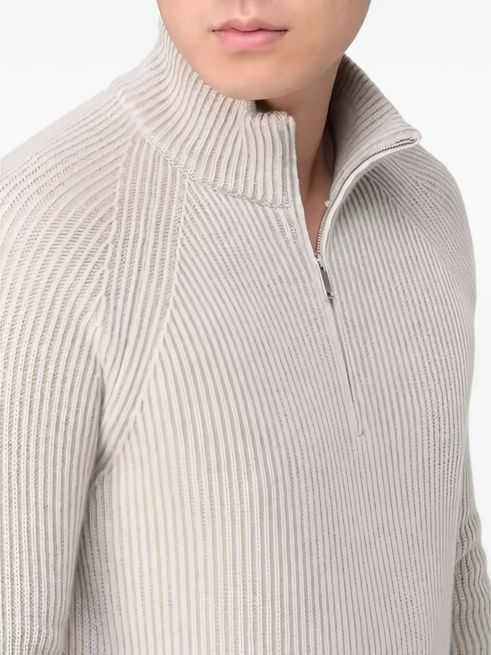 Zanone Ribgebreide trui Beige