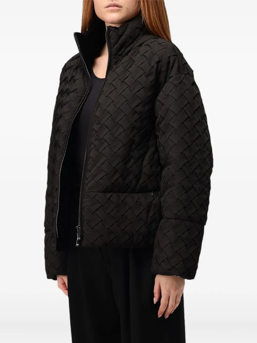 Emporio Armani Woven Jacket In Black