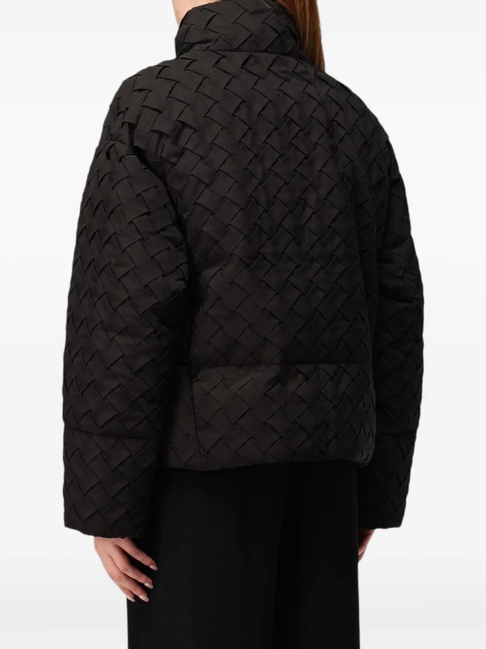 Emporio Armani Woven Jacket In Black