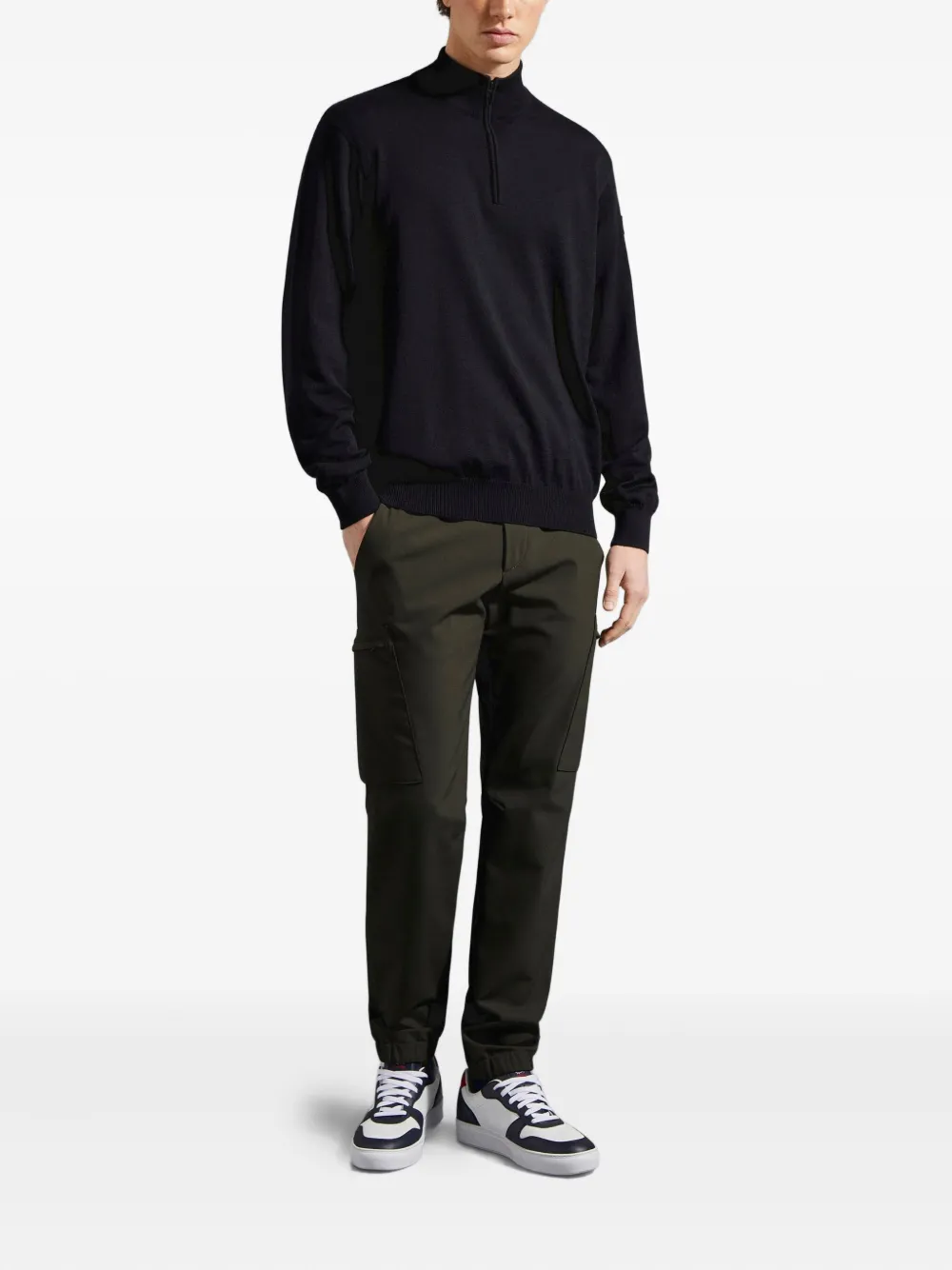Paul & Shark half zip badge iconic knitwear - Zwart