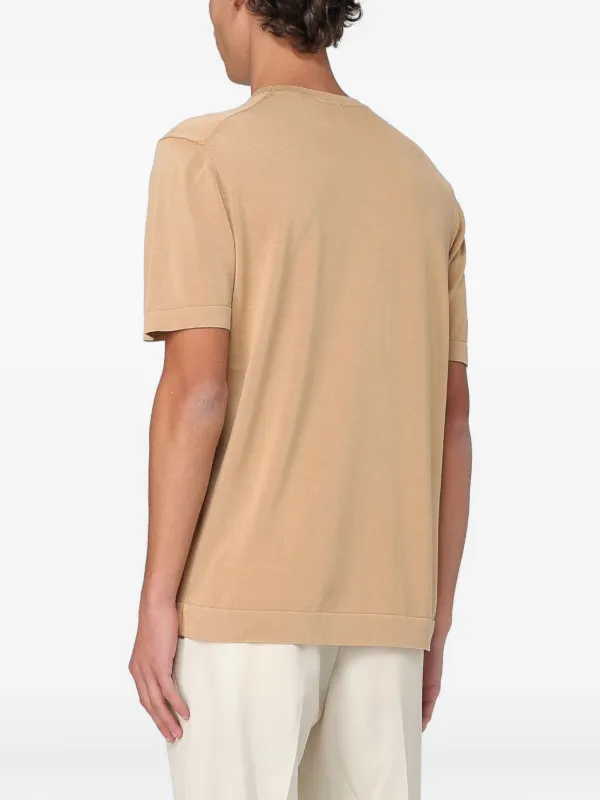 Drumohr Short-sleeve Frosted T-shirt in Neutrals