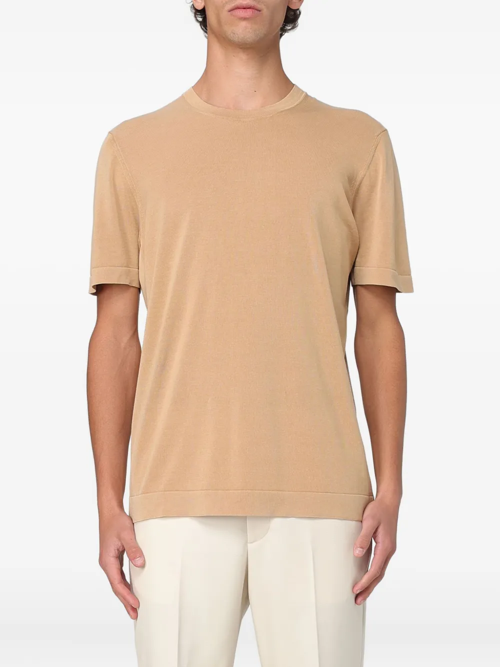 Drumohr short-sleeve frosted T-shirt - Beige