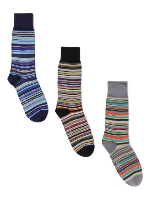 Paul Smith pack de tres pares de calcetines con motivo de rayas