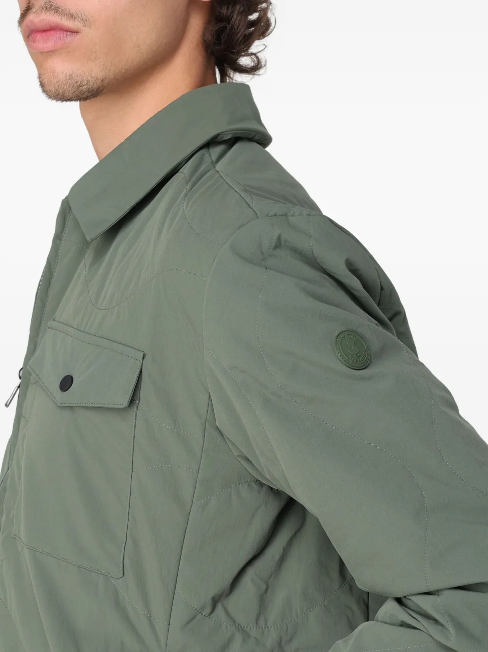 Save The Duck Quilted Pocket Jacket In Green