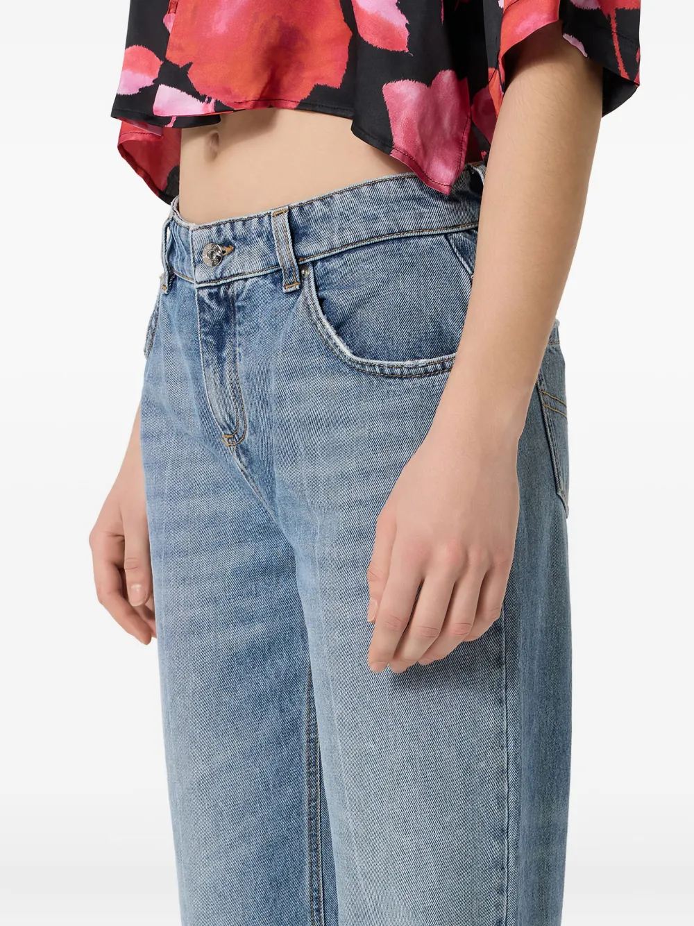 Blumarine Jeans met whisker-effect Blauw