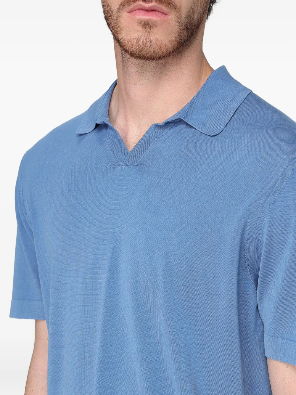 Drumohr Frosted Button T-shirt In Blue