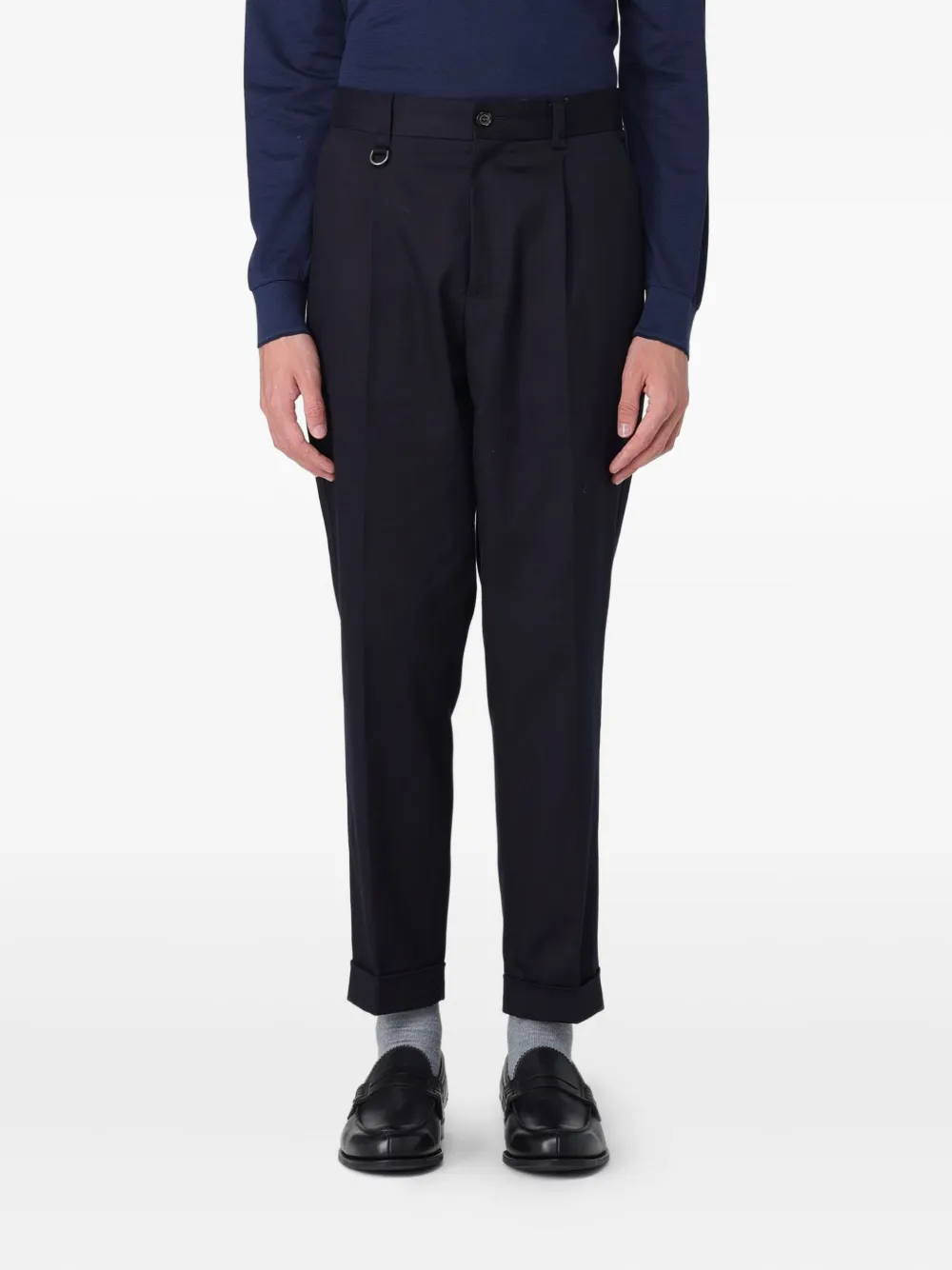 Paolo Pecora pleat-detail tapered trousers | Blue | Image 1