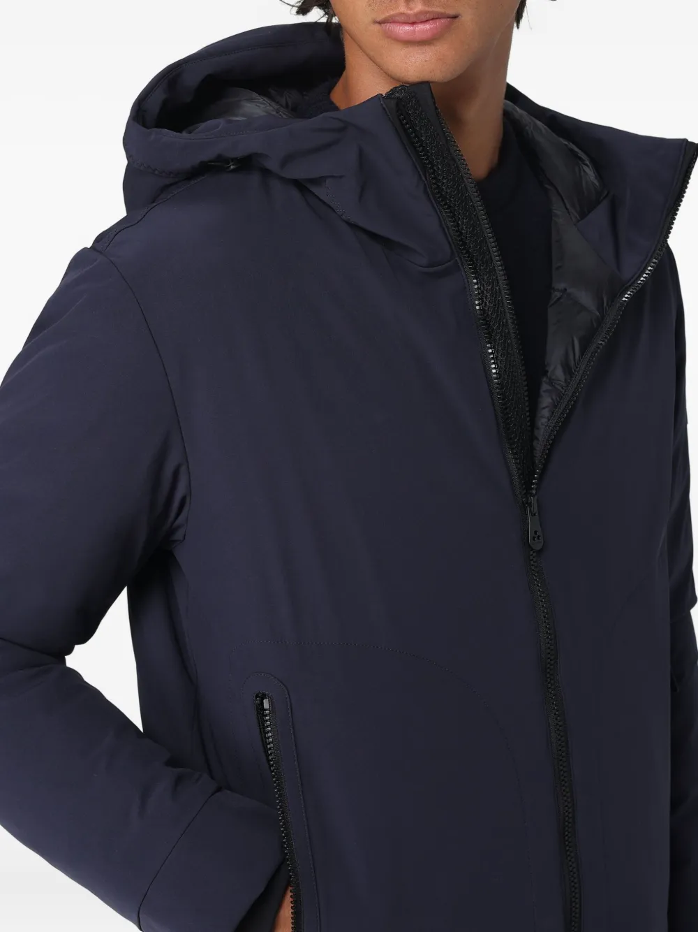 Peuterey Hooded Zip-up Jacket In Blue