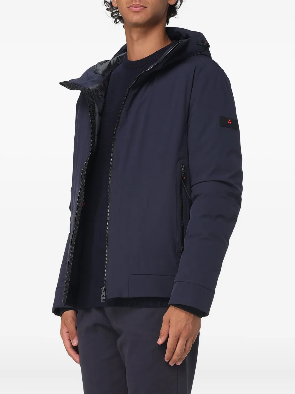 Peuterey Hooded Zip-up Jacket In Blue