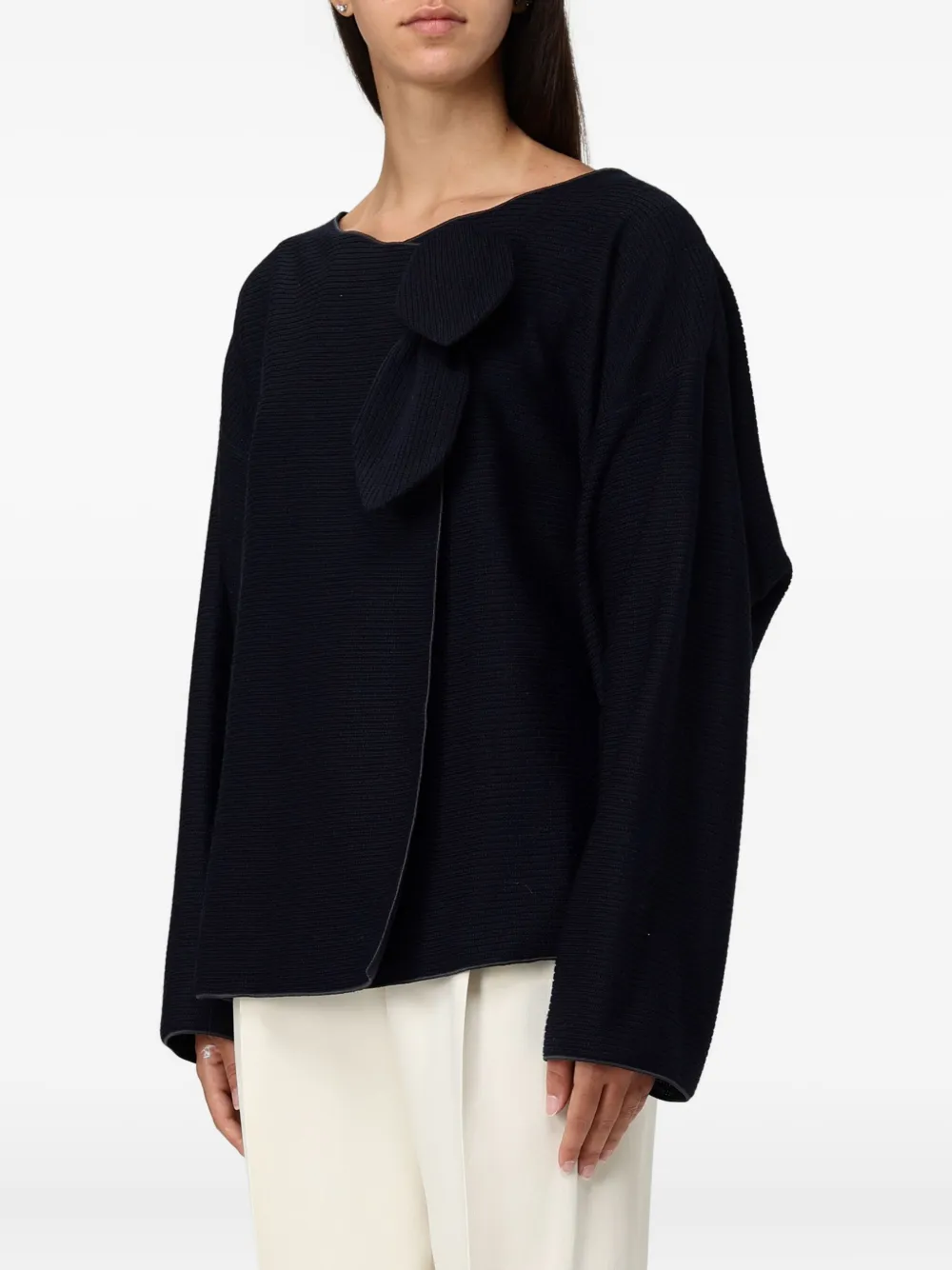 Emporio Armani bow detail jacket | Oversized Jackets | Image 2
