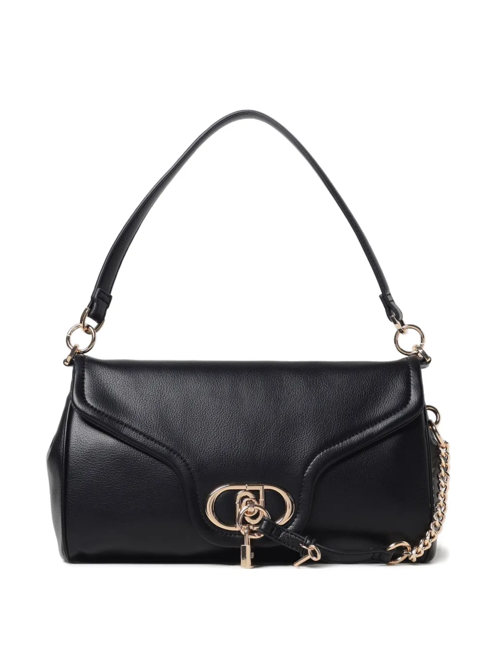 Liu •jo Medium Ecs Padlock Shoulder Bag In Black